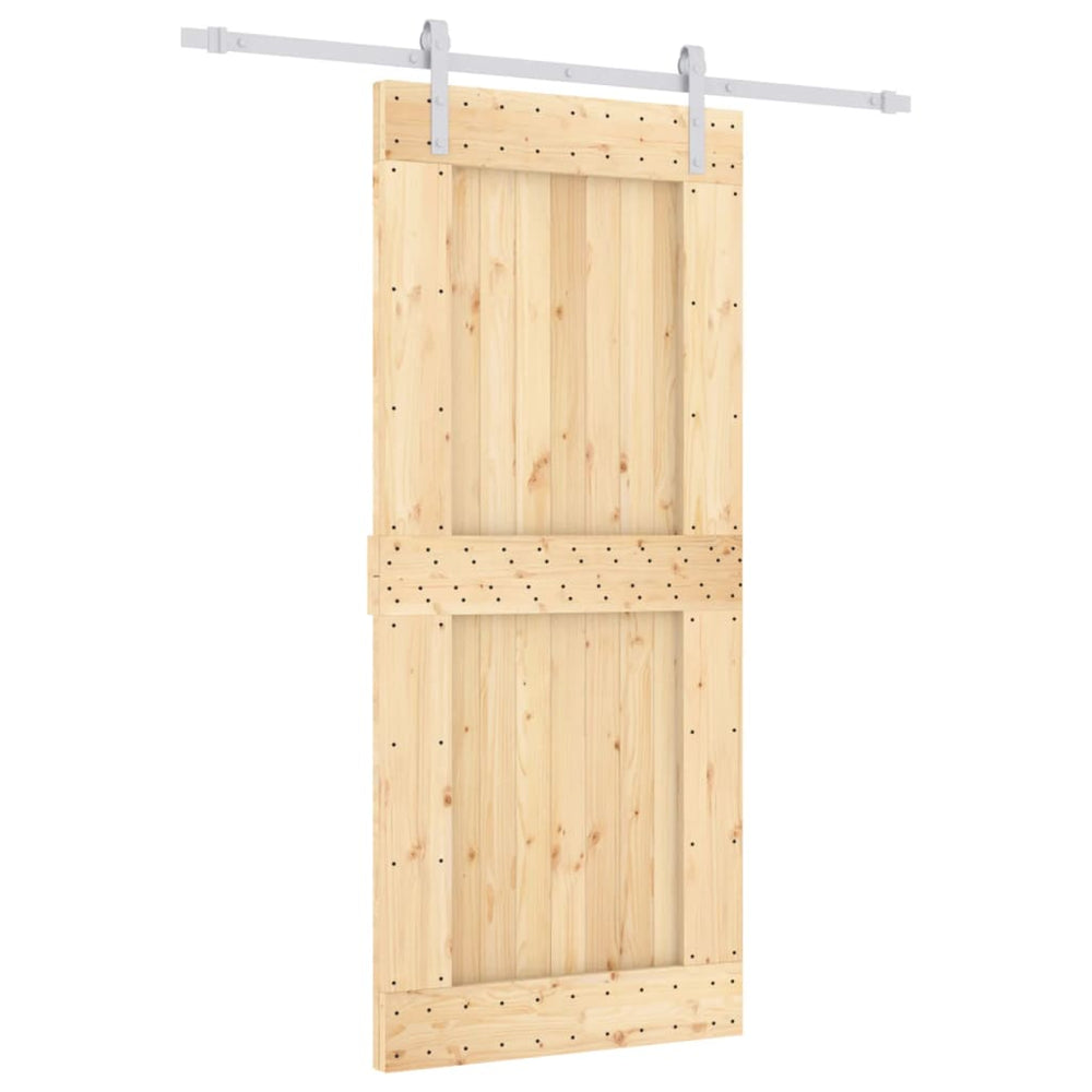 Ușă Glisantă Cu Set Feronerie, 90X210 Cm, Lemn Masiv De Pin