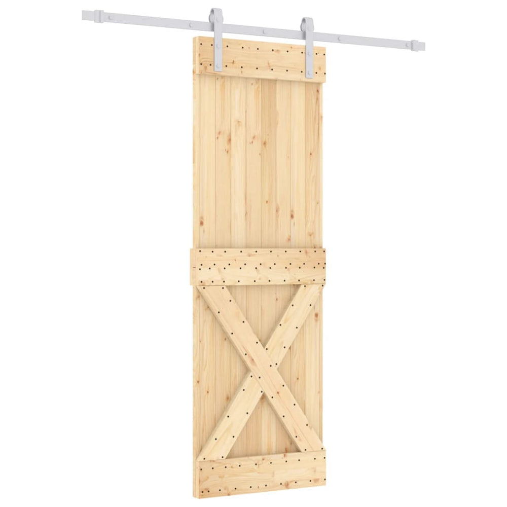 Ușă Glisantă Cu Set De Feronerie 70X210 Cm, Lemn Masiv De Pin