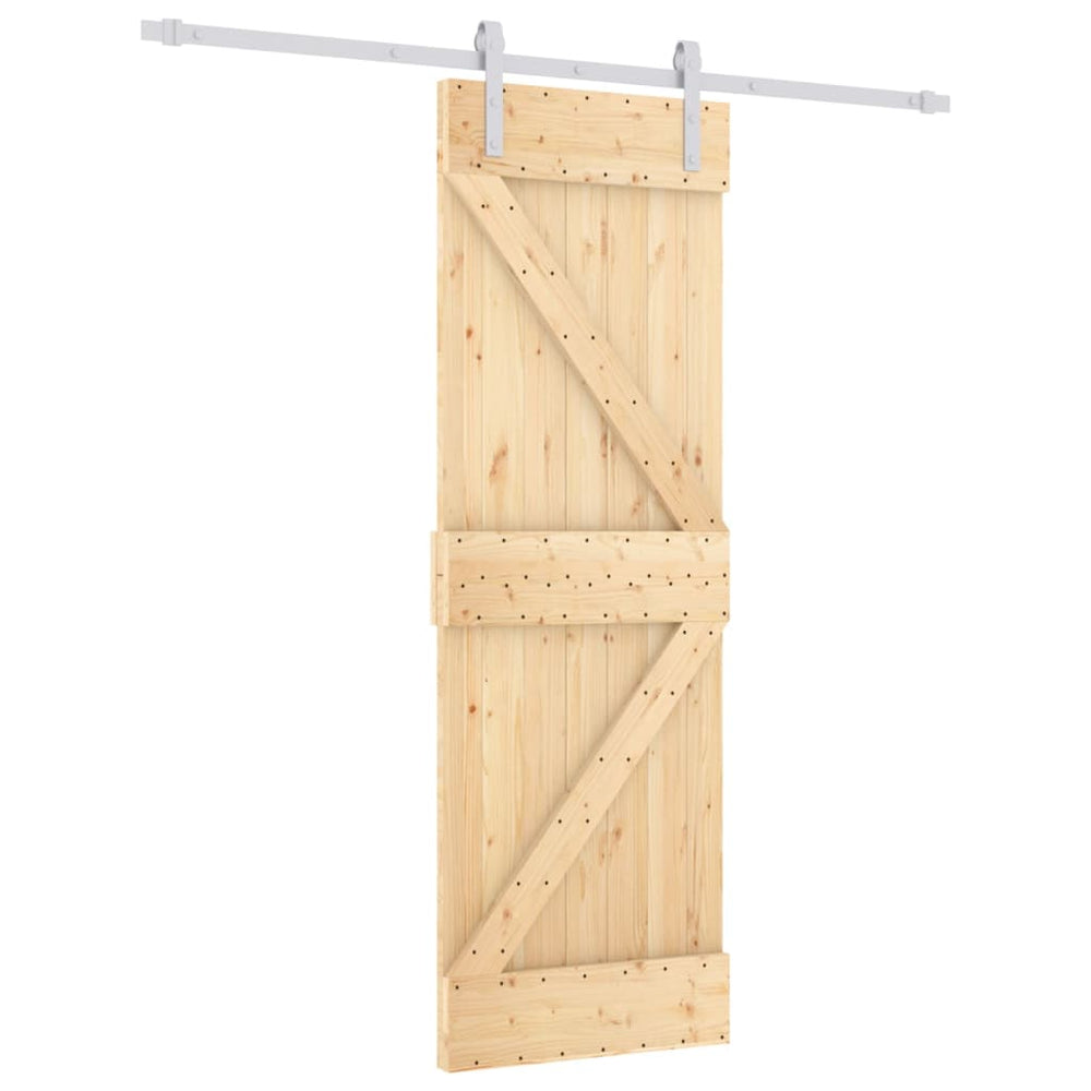 Ușă Glisantă Cu Set De Feronerie 70X210 Cm, Lemn Masiv De Pin