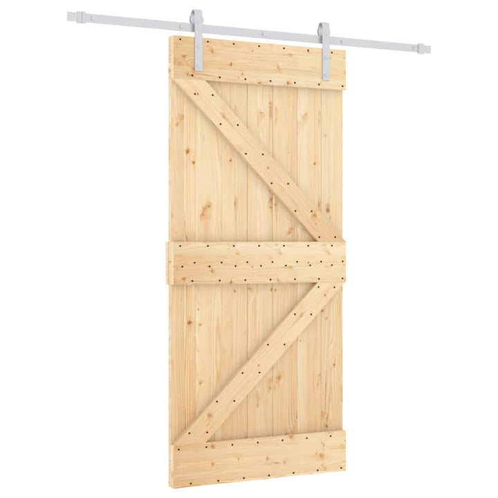 Ușă Glisantă Cu Set De Feronerie 95X210 Cm, Lemn Masiv De Pin