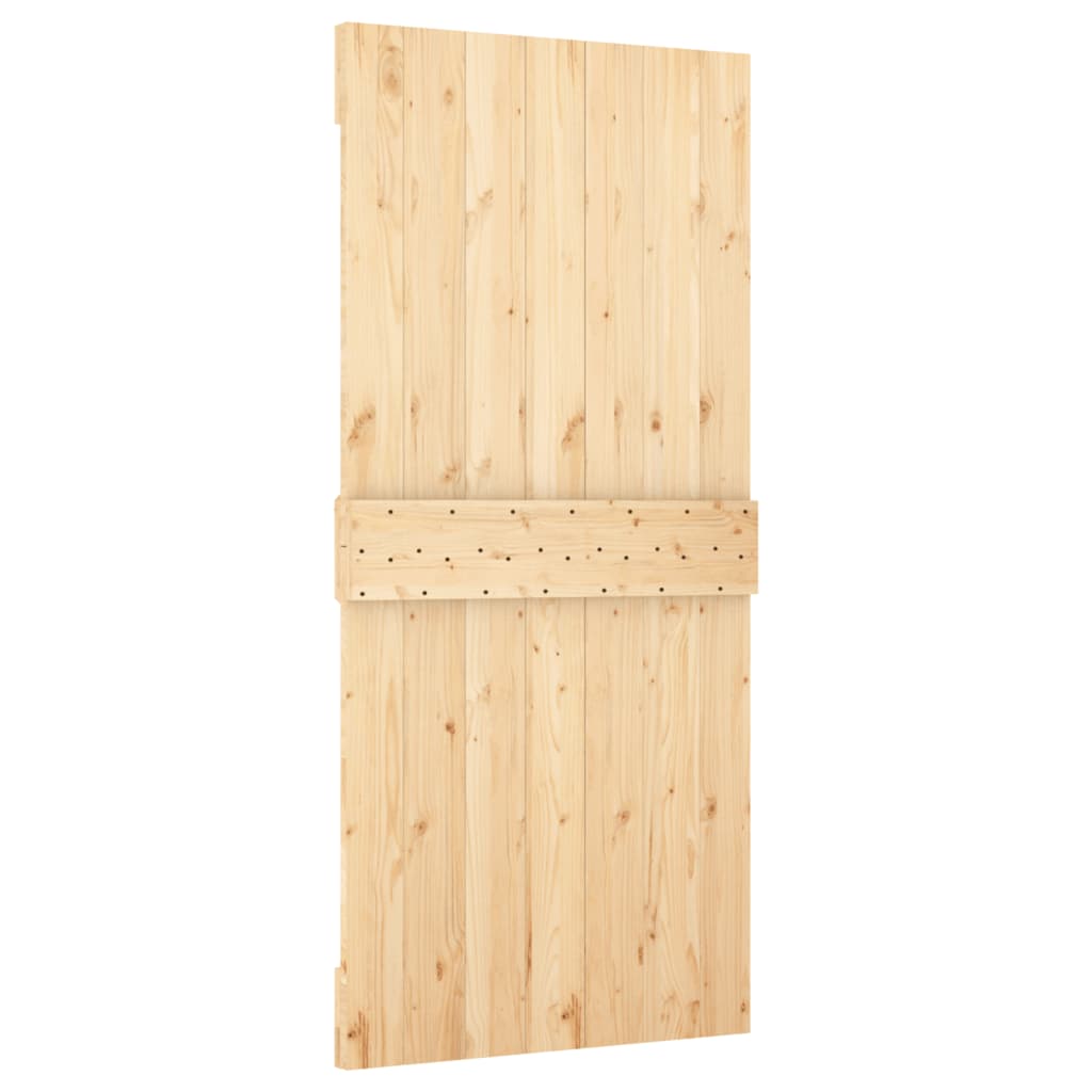 Ușă Glisantă Cu Set De Feronerie 95X210 Cm, Lemn Masiv De Pin
