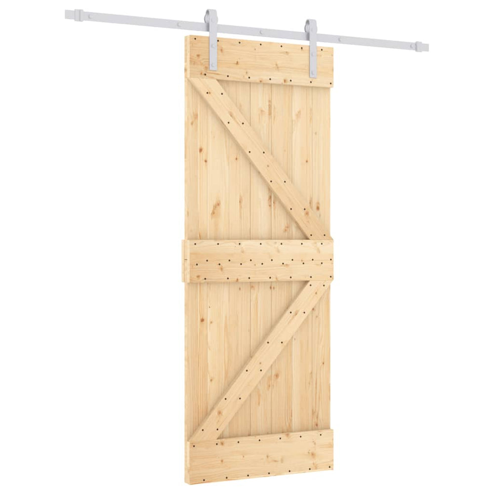 Ușă Glisantă Cu Set De Feronerie 80X210 Cm, Lemn Masiv De Pin