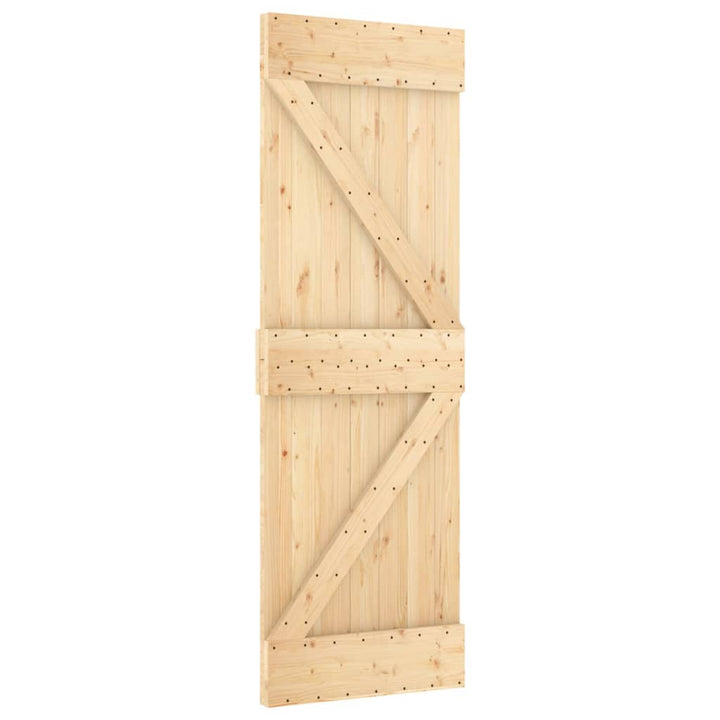 Ușă Glisantă Cu Set De Feronerie 80X210 Cm, Lemn Masiv De Pin