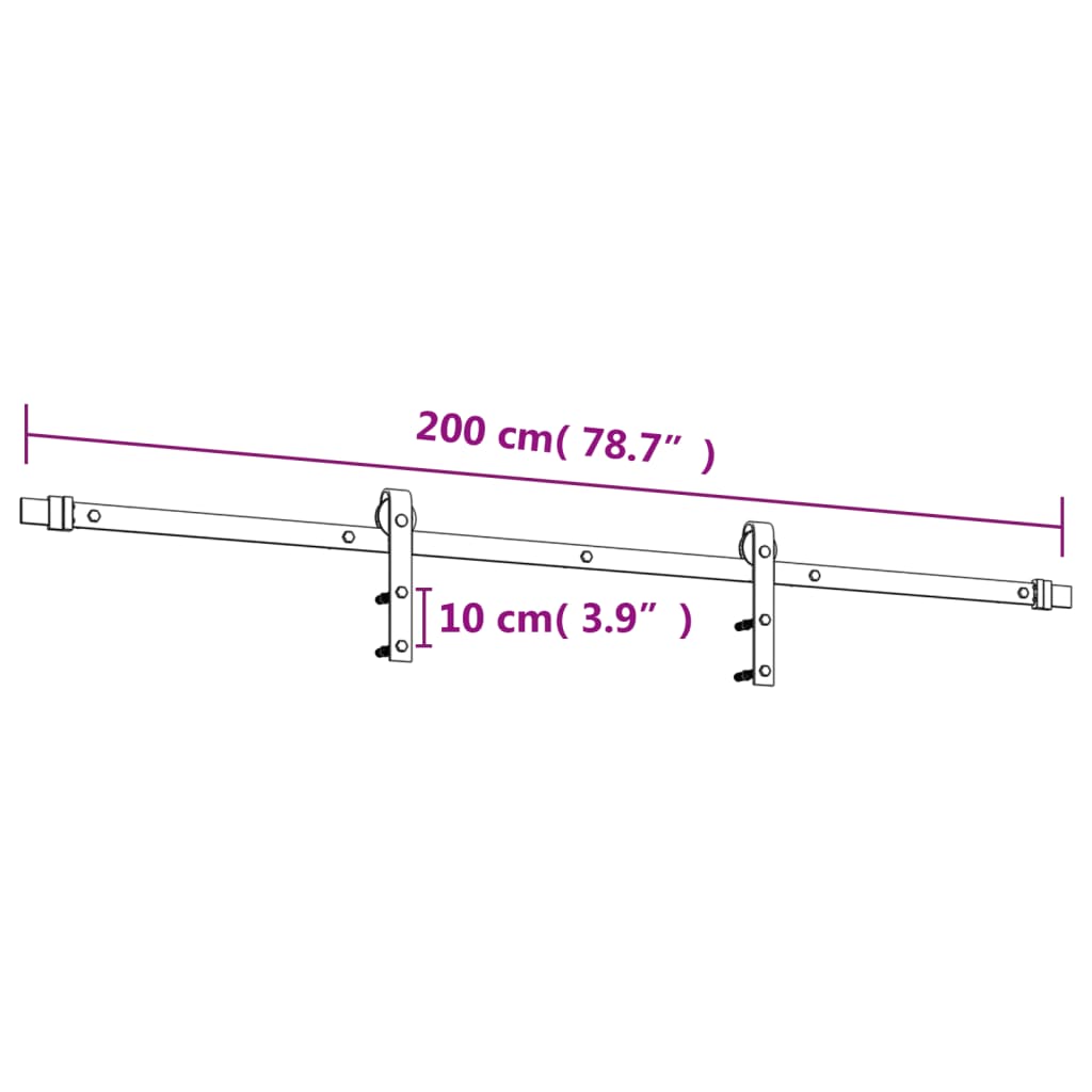 Ușă Glisantă Cu Set De Feronerie 80X210 Cm, Lemn Masiv De Pin