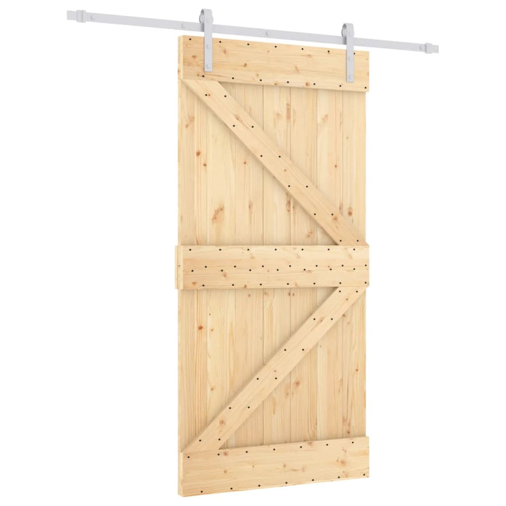 Ușă Glisantă Cu Set Feronerie, 100X210 Cm, Lemn Masiv De Pin