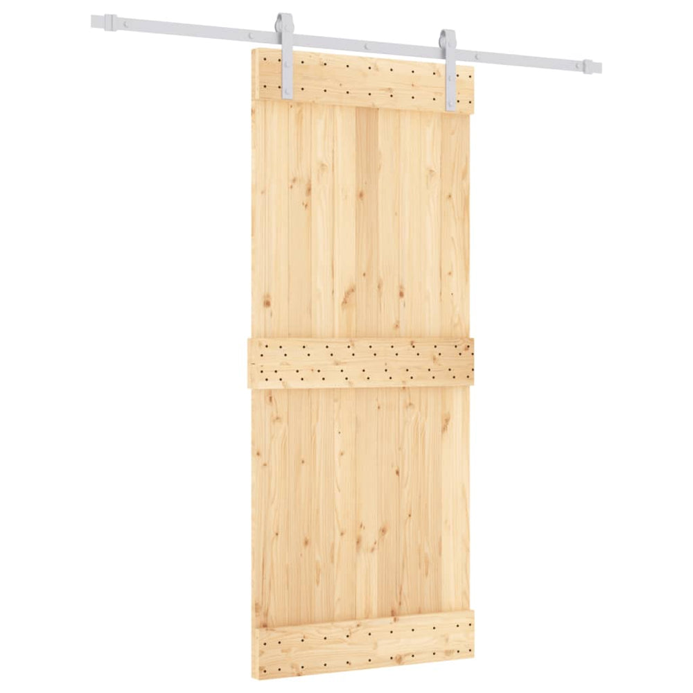 Ușă Glisantă Cu Set De Feronerie 85X210 Cm, Lemn Masiv De Pin