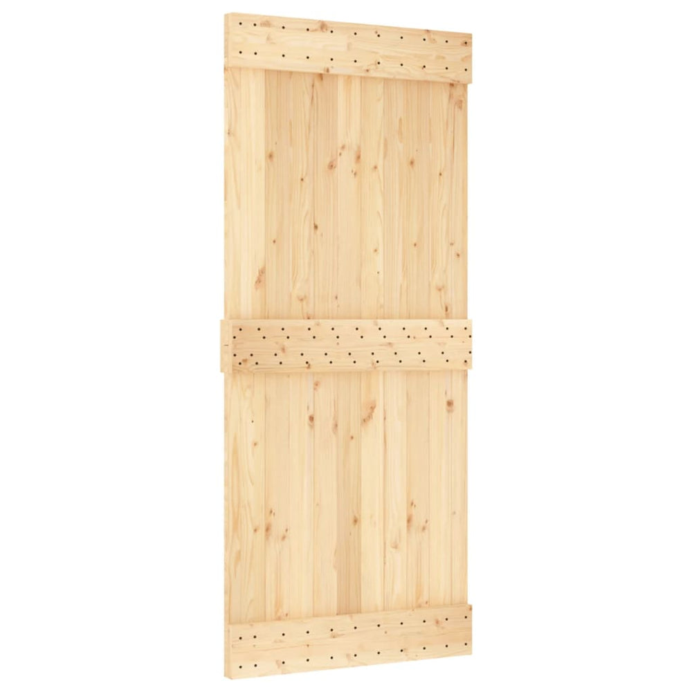 Ușă Glisantă Cu Set Feronerie, 90X210 Cm, Lemn Masiv De Pin