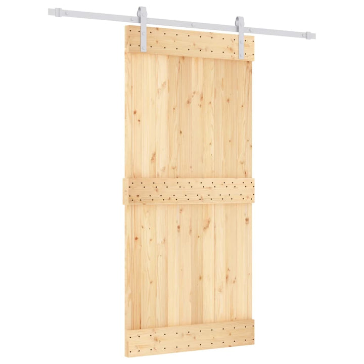 Ușă Glisantă Cu Set De Feronerie 95X210 Cm, Lemn Masiv De Pin