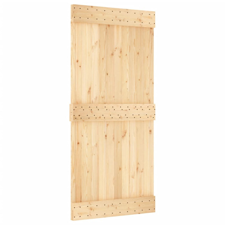 Ușă Glisantă Cu Set De Feronerie 95X210 Cm, Lemn Masiv De Pin