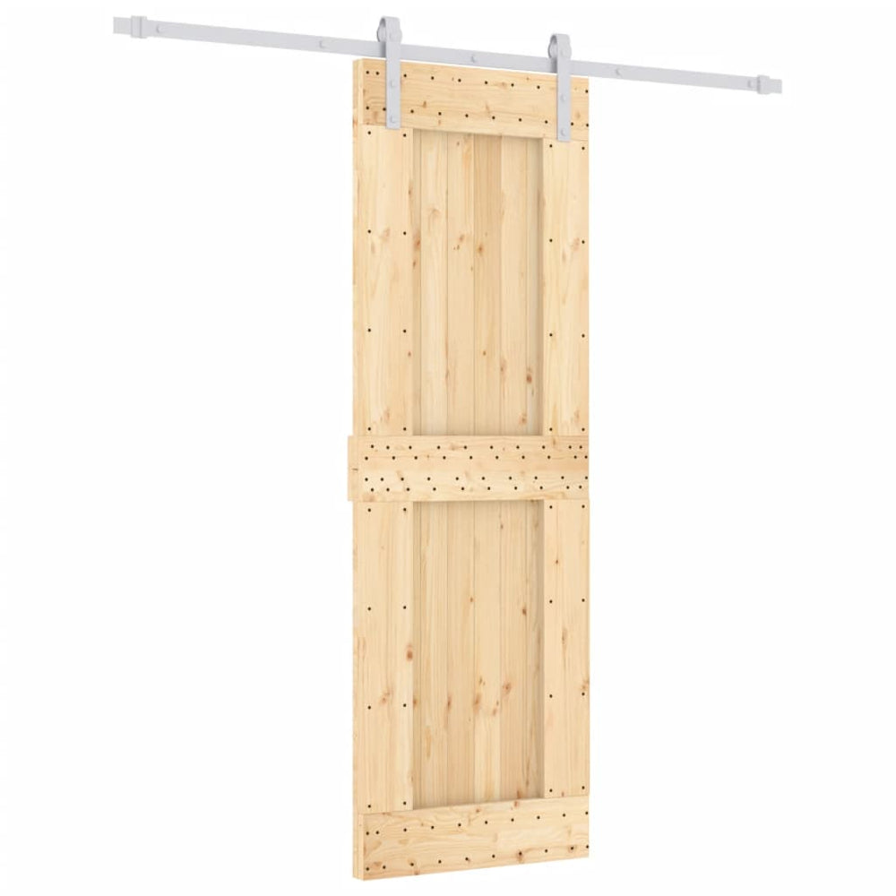 Ușă Glisantă Cu Set De Feronerie 70X210 Cm, Lemn Masiv De Pin
