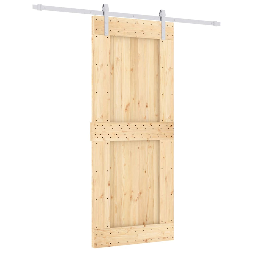 Ușă Glisantă Cu Set De Feronerie 85X210 Cm, Lemn Masiv De Pin