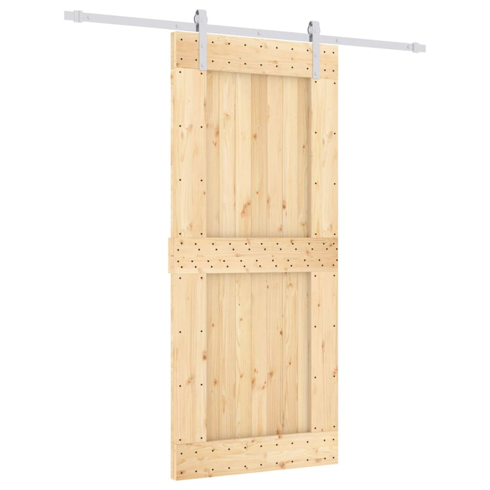 Ușă Glisantă Cu Set Feronerie, 90X210 Cm, Lemn Masiv De Pin