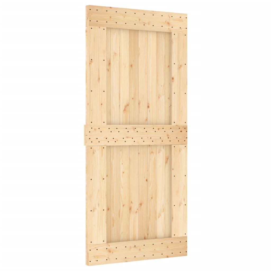Ușă Glisantă Cu Set De Feronerie 95X210 Cm, Lemn Masiv De Pin