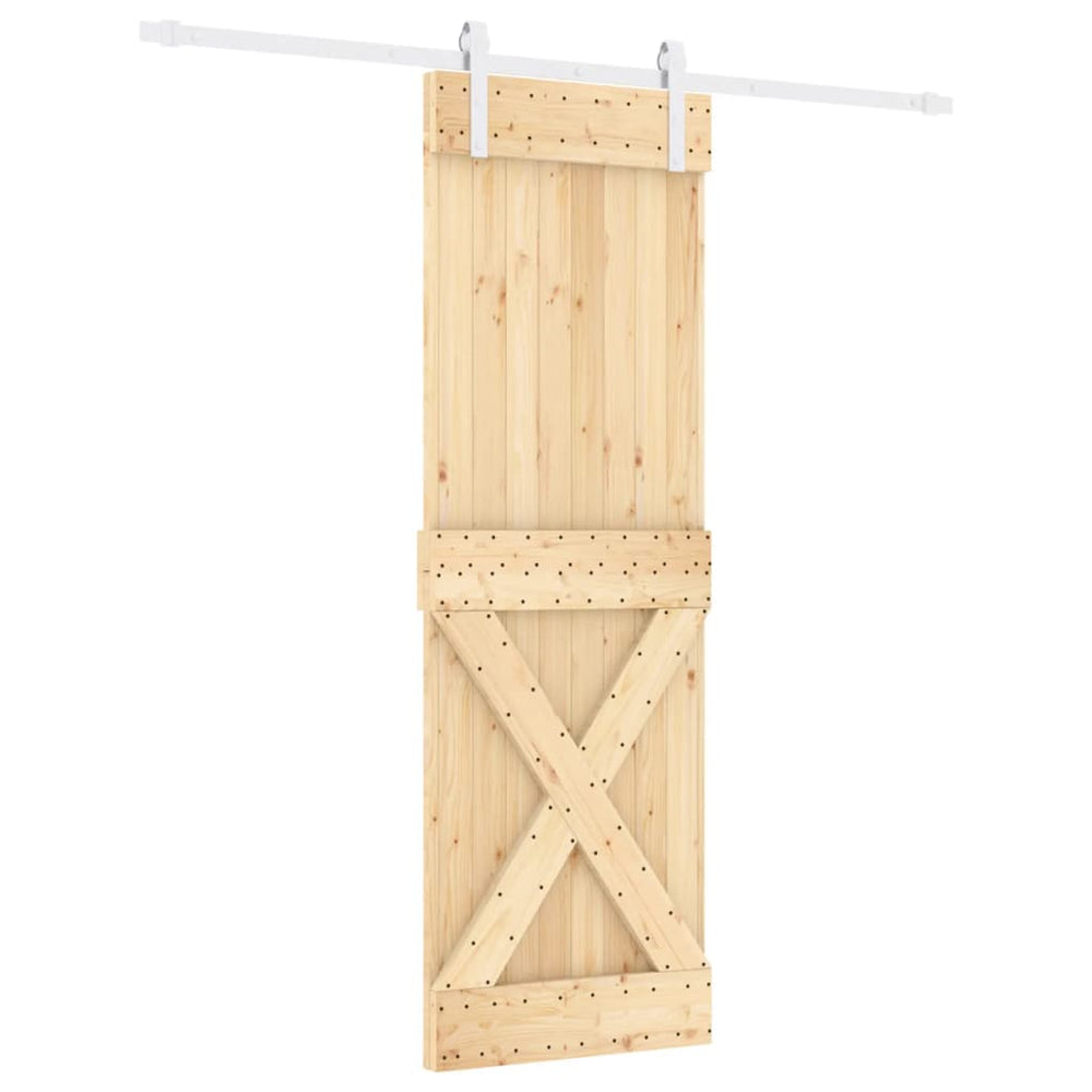 Ușă Glisantă Cu Set De Feronerie 70X210 Cm, Lemn Masiv De Pin