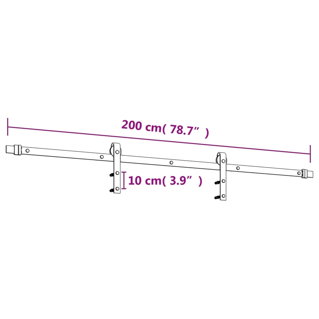 Ușă Glisantă Cu Set De Feronerie 80X210 Cm, Lemn Masiv De Pin