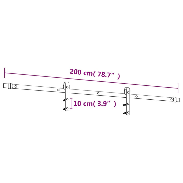 Ușă Glisantă Cu Set De Feronerie 80X210 Cm, Lemn Masiv De Pin
