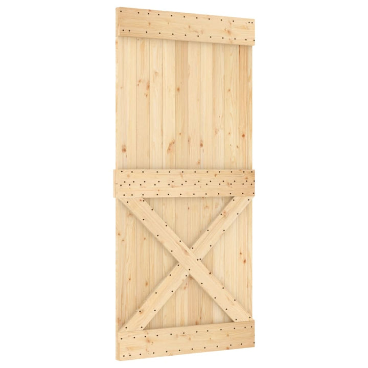 Ușă Glisantă Cu Set De Feronerie 95X210 Cm, Lemn Masiv De Pin