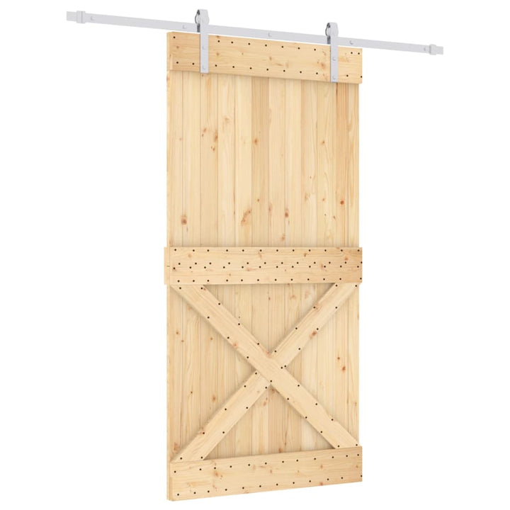 Ușă Glisantă Cu Set Feronerie, 100X210 Cm, Lemn Masiv De Pin