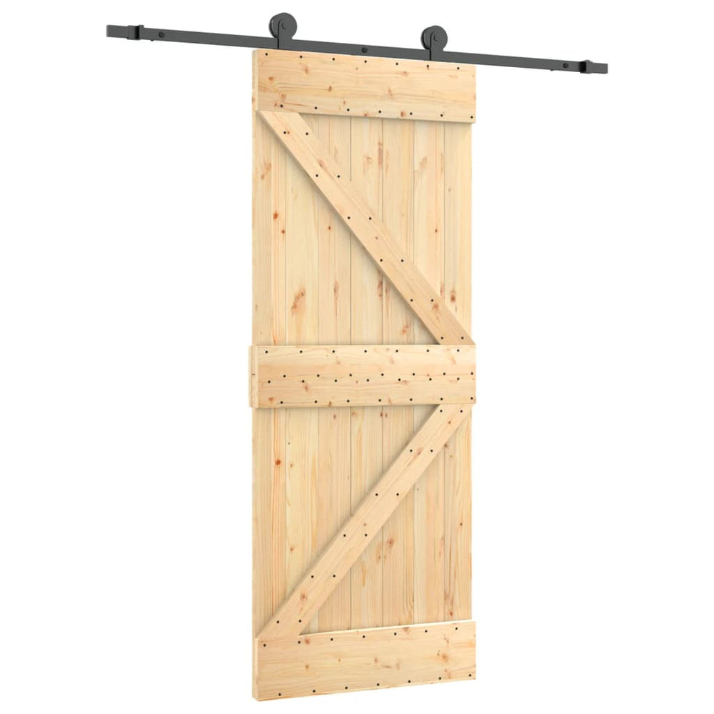 Ușă Glisantă Cu Set De Feronerie 70X210 Cm, Lemn Masiv De Pin