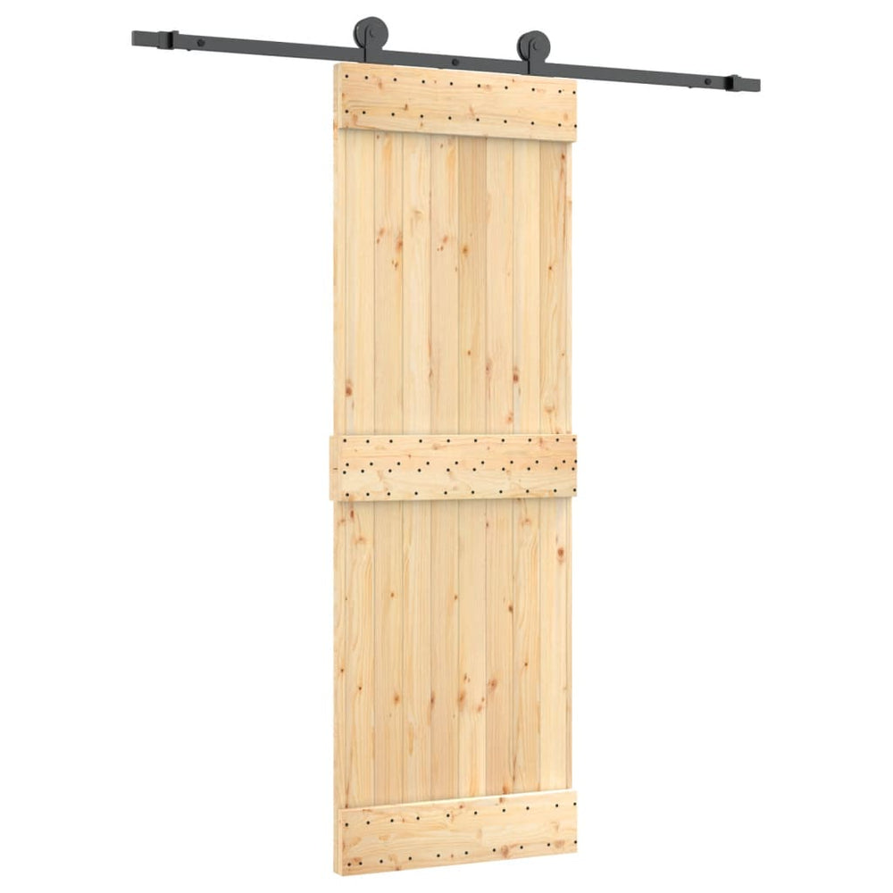 Ușă Glisantă Cu Set De Feronerie 70X210 Cm, Lemn Masiv De Pin