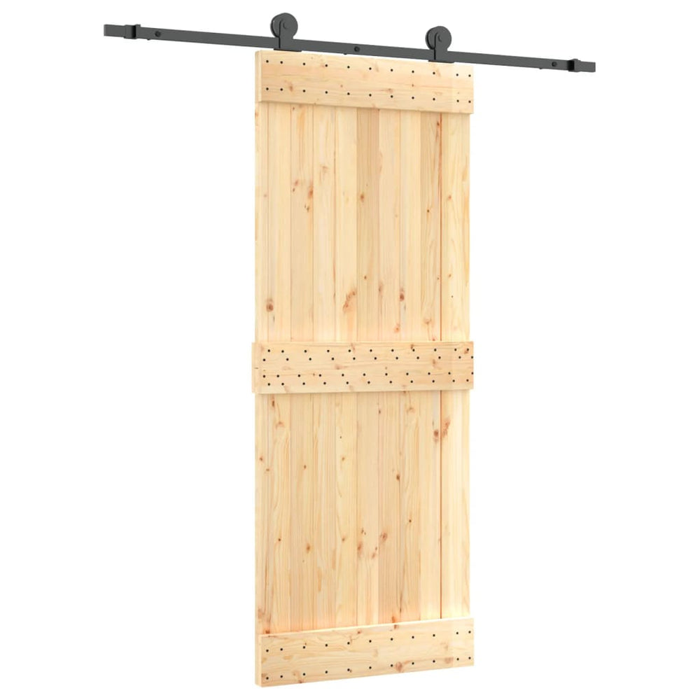 Ușă Glisantă Cu Set De Feronerie 80X210 Cm, Lemn Masiv De Pin