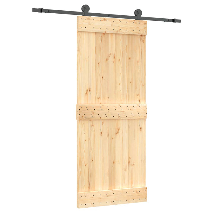 Ușă Glisantă Cu Set De Feronerie 85X210 Cm, Lemn Masiv De Pin