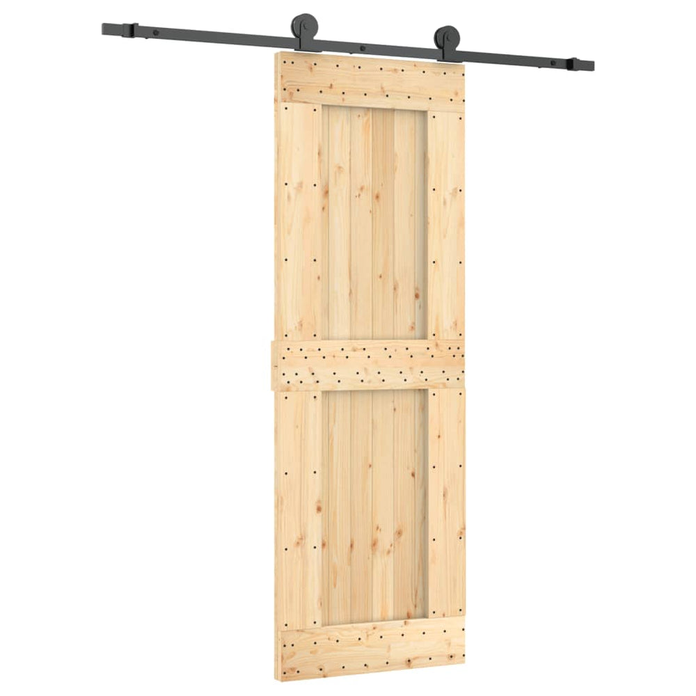 Ușă Glisantă Cu Set De Feronerie 70X210 Cm, Lemn Masiv De Pin