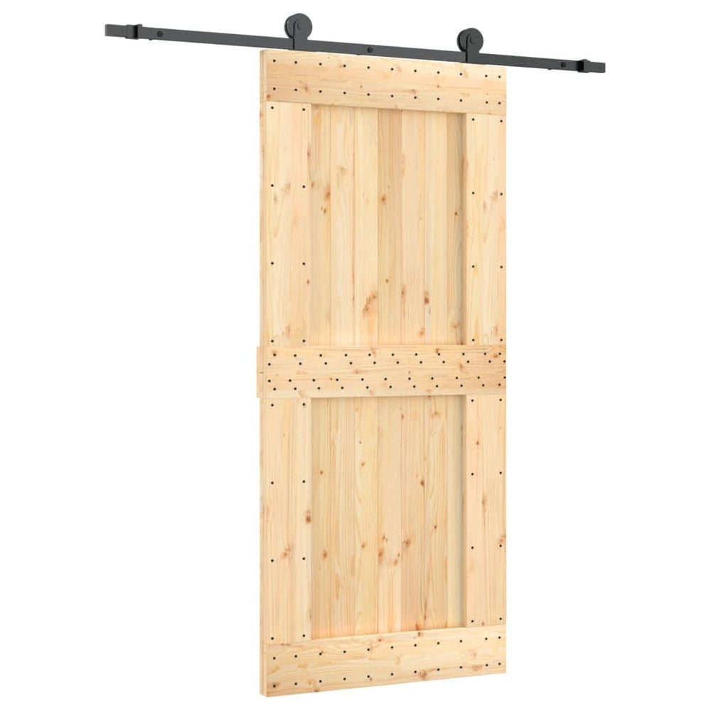 Ușă Glisantă Cu Set Feronerie, 90X210 Cm, Lemn Masiv De Pin