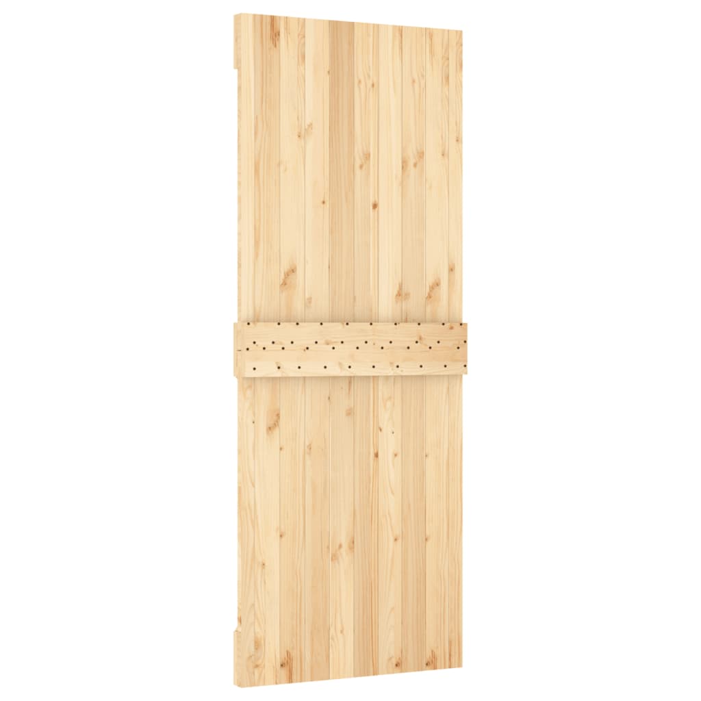 Ușă Glisantă Cu Set De Feronerie 80X210 Cm, Lemn Masiv De Pin