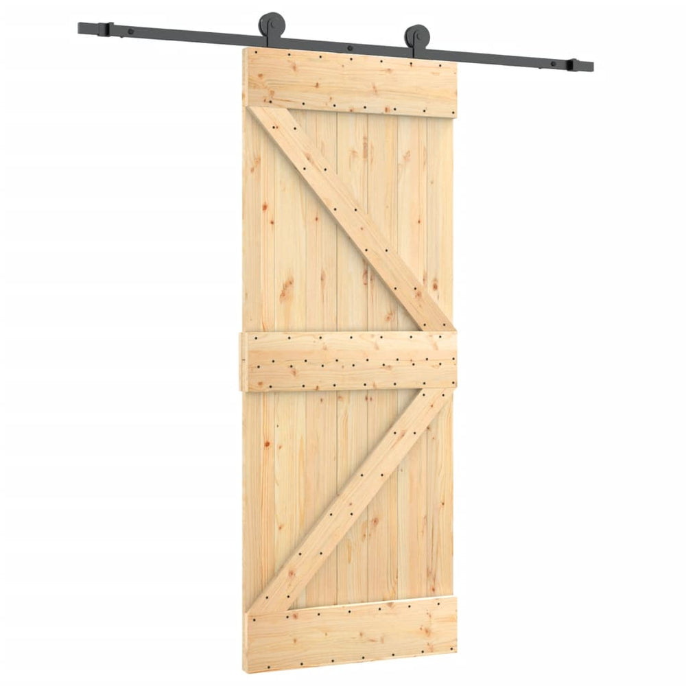 Ușă Glisantă Cu Set De Feronerie 70X210 Cm, Lemn Masiv De Pin