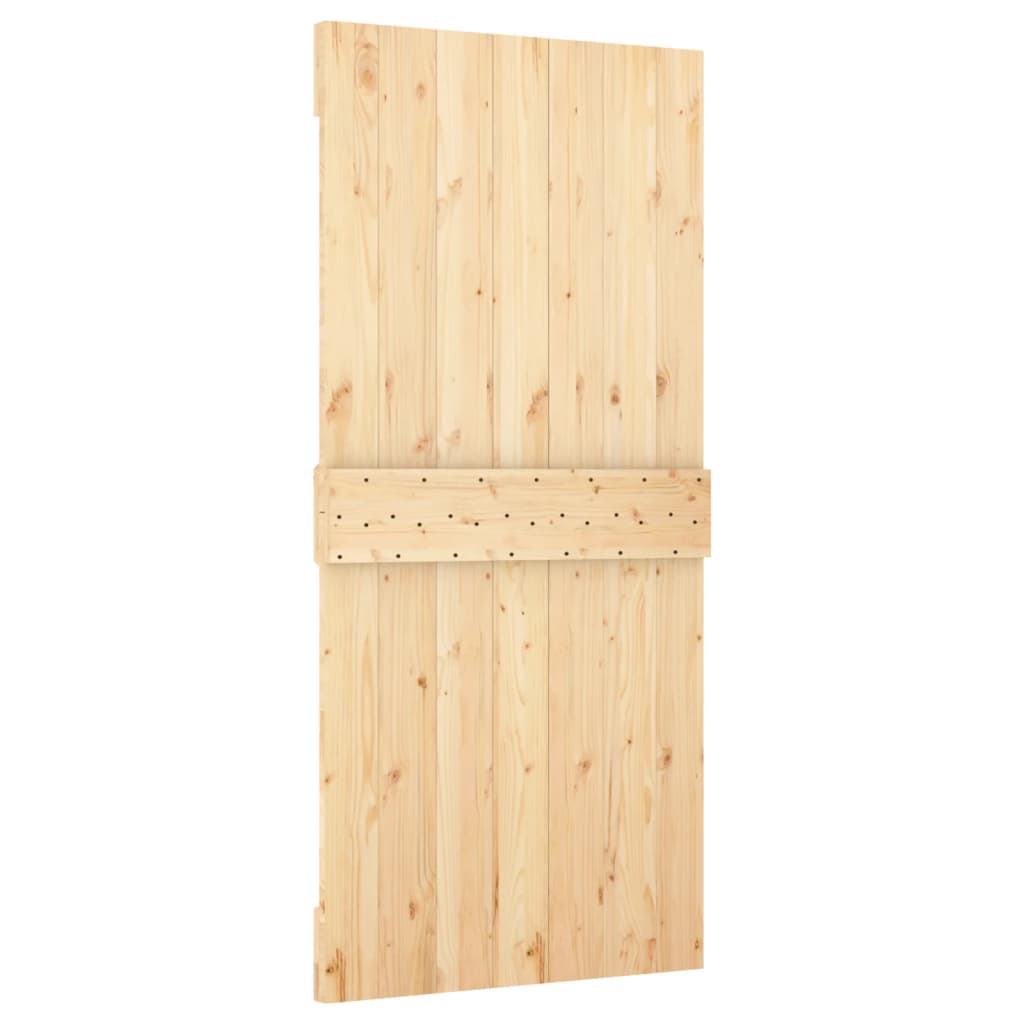 Ușă Glisantă Cu Set De Feronerie 95X210 Cm, Lemn Masiv De Pin