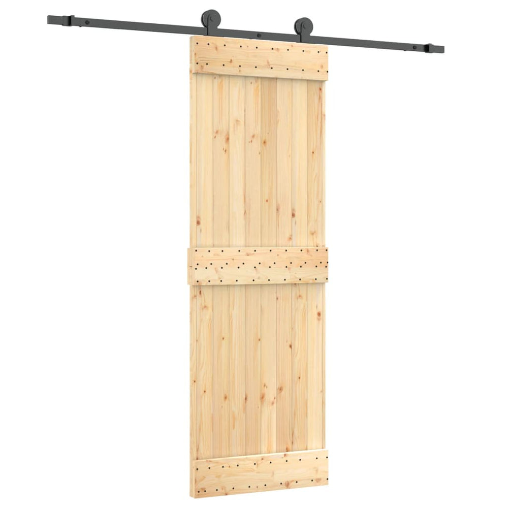 Ușă Glisantă Cu Set De Feronerie 70X210 Cm, Lemn Masiv De Pin