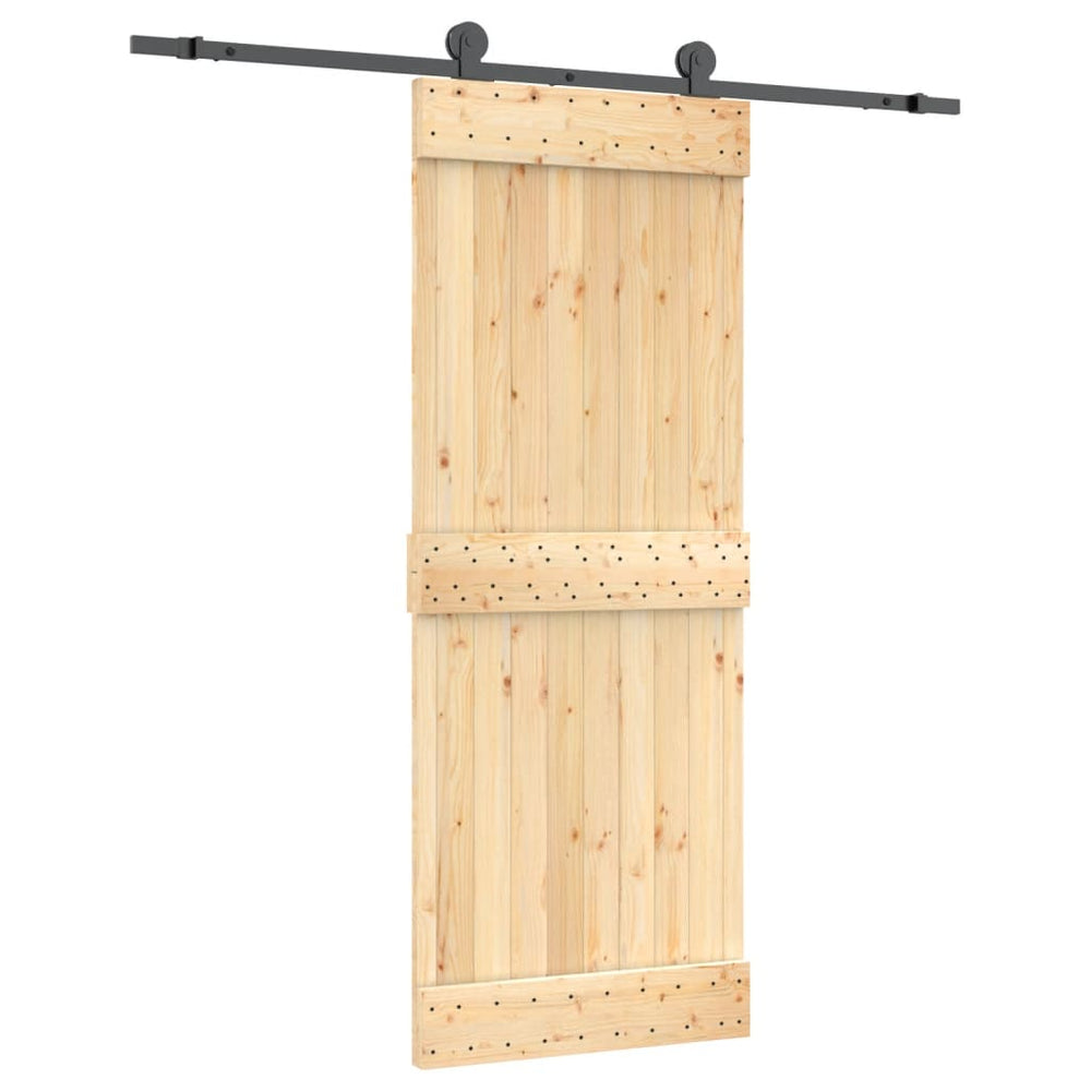 Ușă Glisantă Cu Set De Feronerie 80X210 Cm, Lemn Masiv De Pin