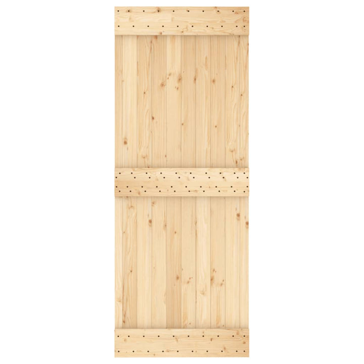 Ușă Glisantă Cu Set De Feronerie 80X210 Cm, Lemn Masiv De Pin