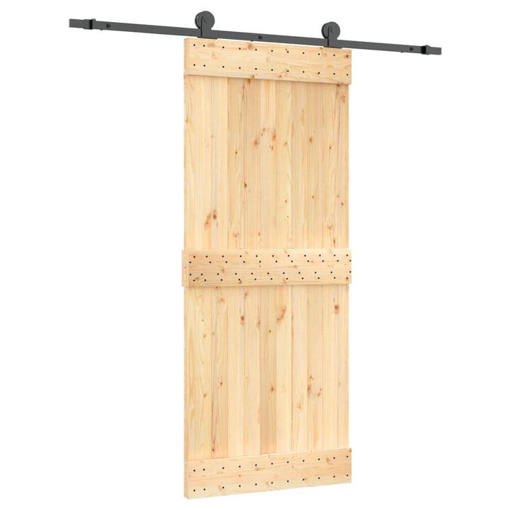 Ușă Glisantă Cu Set De Feronerie 85X210 Cm, Lemn Masiv De Pin