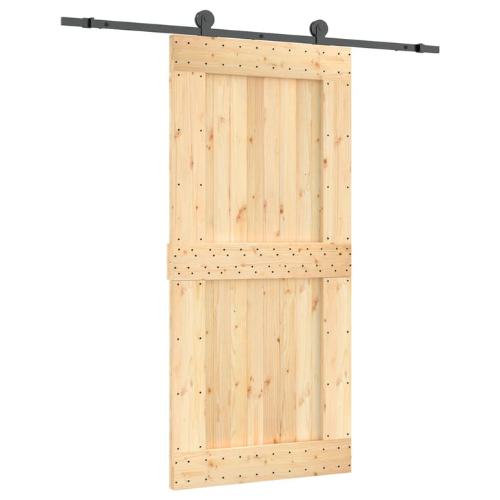 Ușă Glisantă Cu Set De Feronerie 95X210 Cm, Lemn Masiv De Pin