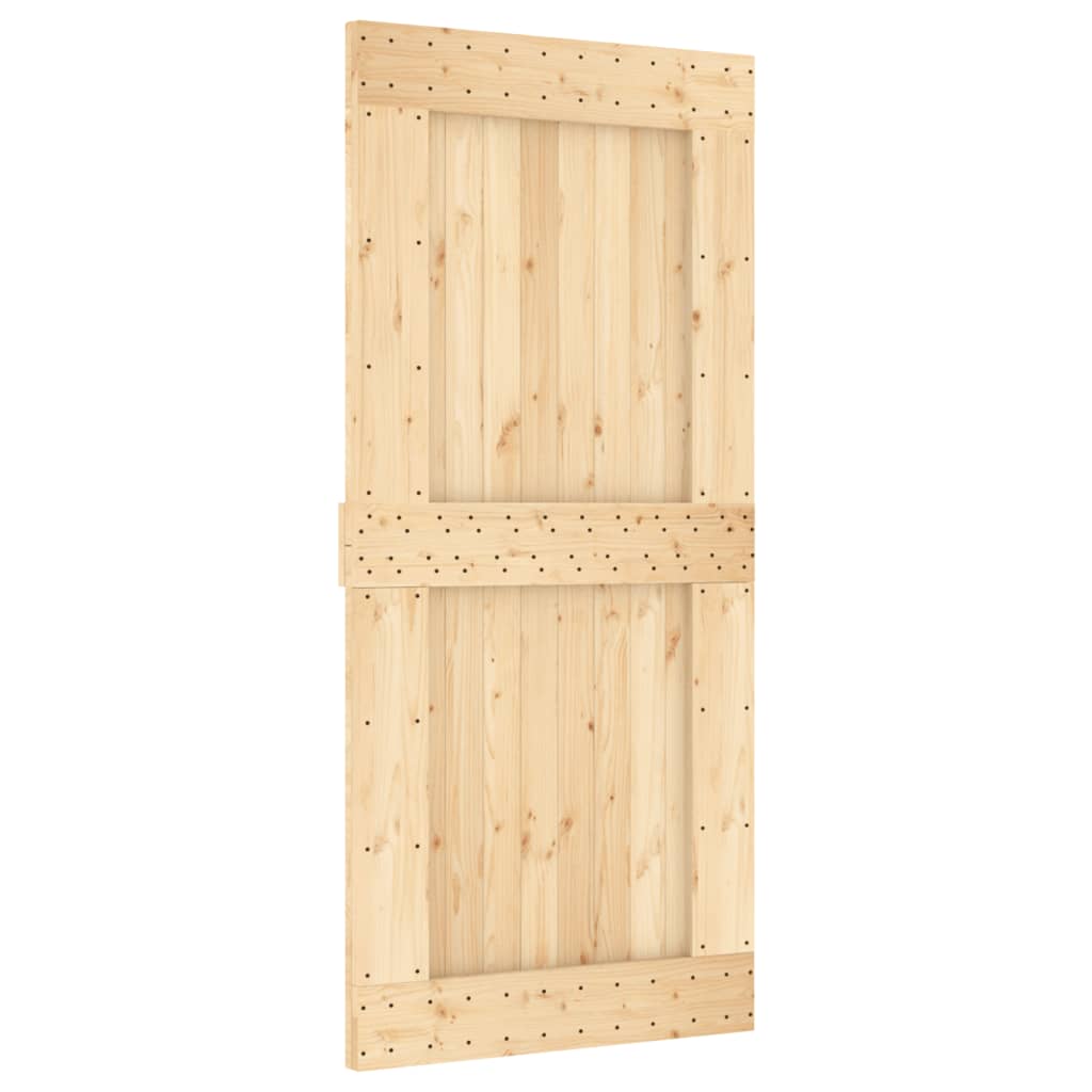 Ușă Glisantă Cu Set De Feronerie 95X210 Cm, Lemn Masiv De Pin