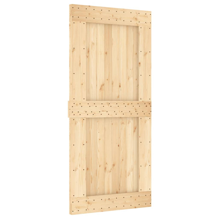 Ușă Glisantă Cu Set De Feronerie 95X210 Cm, Lemn Masiv De Pin