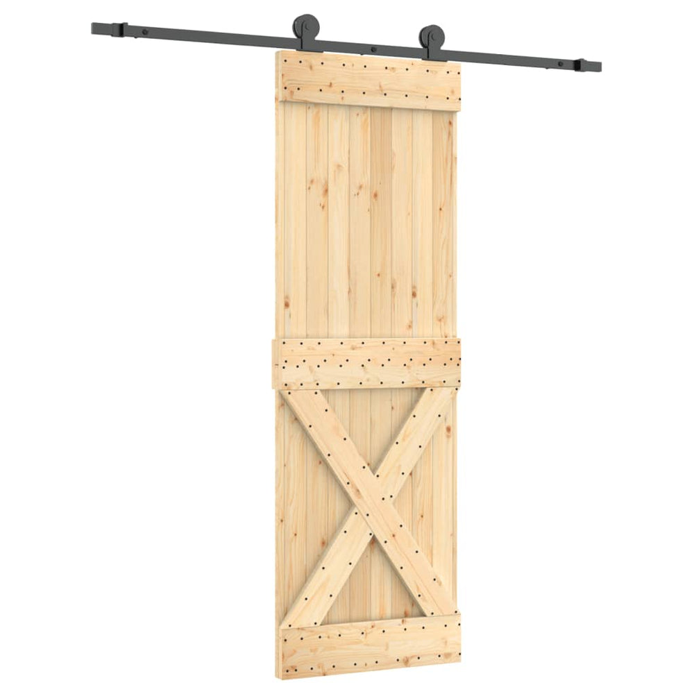 Ușă Glisantă Cu Set De Feronerie 70X210 Cm, Lemn Masiv De Pin
