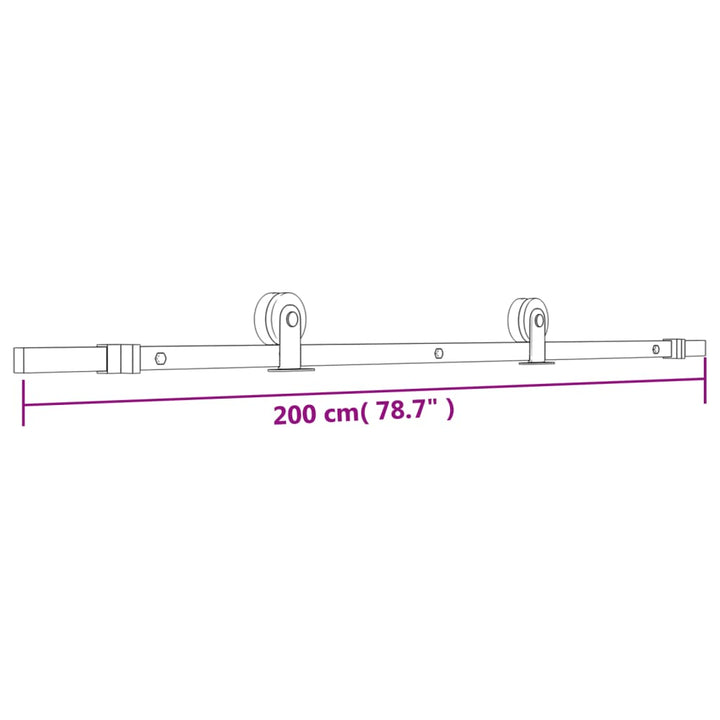 Ușă Glisantă Cu Set De Feronerie 80X210 Cm, Lemn Masiv De Pin