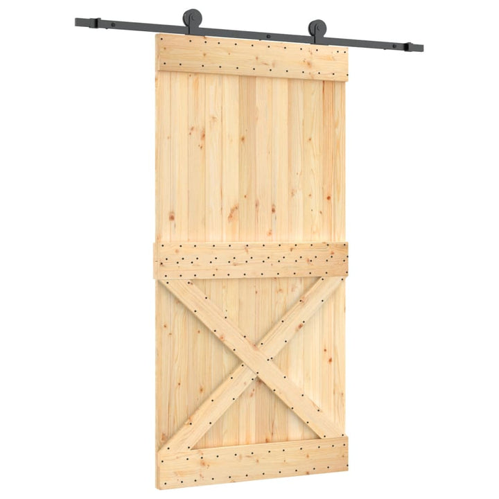 Ușă Glisantă Cu Set Feronerie, 100X210 Cm, Lemn Masiv De Pin