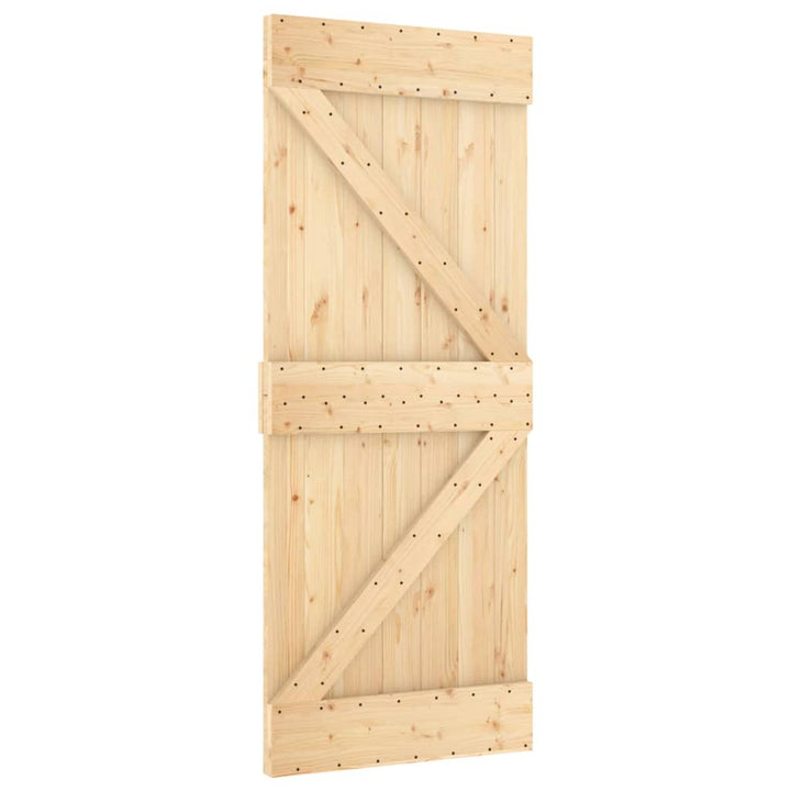 Ușă Glisantă Cu Set De Feronerie 80X210 Cm, Lemn Masiv De Pin