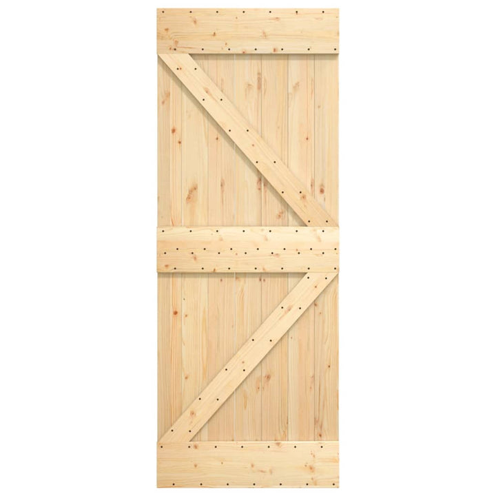 Ușă Glisantă Cu Set De Feronerie 80X210 Cm, Lemn Masiv De Pin