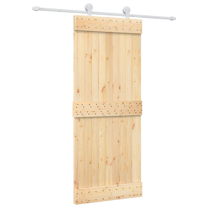 Ușă Glisantă Cu Set De Feronerie 85X210 Cm, Lemn Masiv De Pin