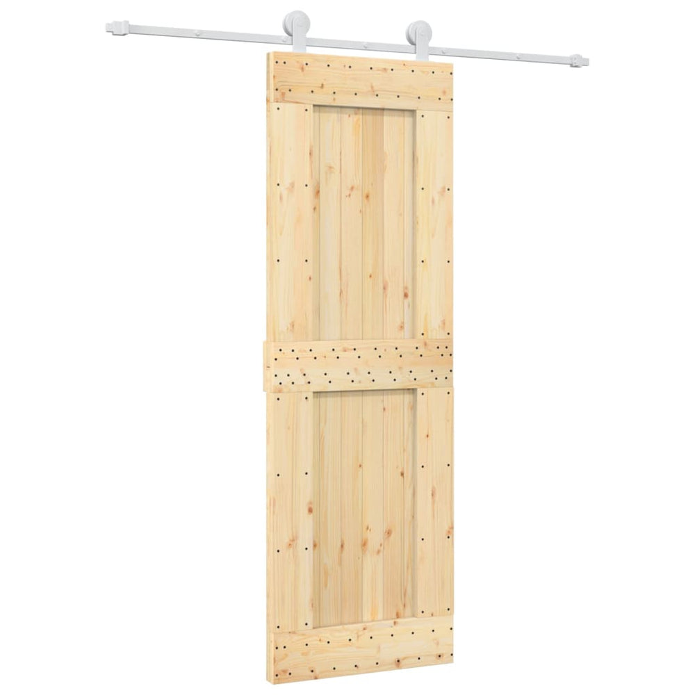 Ușă Glisantă Cu Set De Feronerie 70X210 Cm, Lemn Masiv De Pin