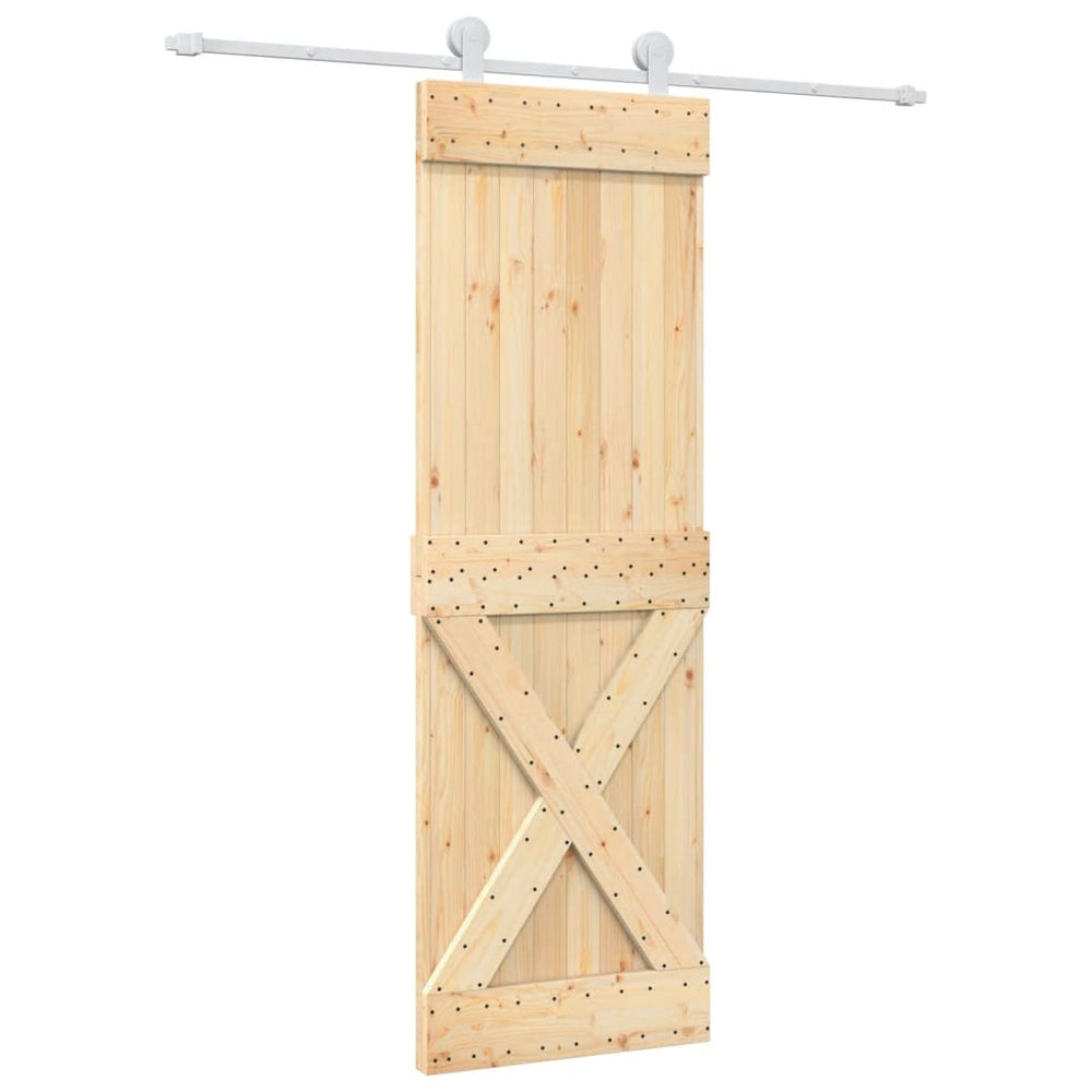 Ușă Glisantă Cu Set De Feronerie 70X210 Cm, Lemn Masiv De Pin