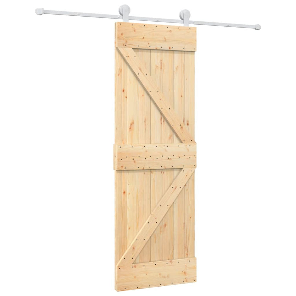 Ușă Glisantă Cu Set De Feronerie 70X210 Cm, Lemn Masiv De Pin