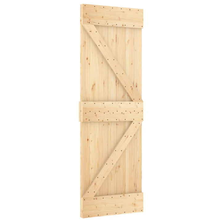 Ușă Glisantă Cu Set De Feronerie 70X210 Cm, Lemn Masiv De Pin