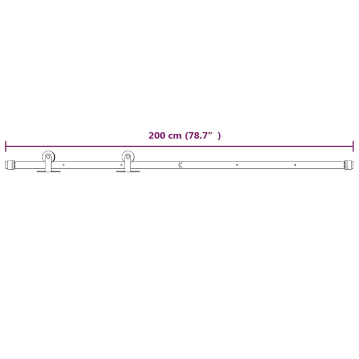 Ușă Glisantă Cu Set De Feronerie 95X210 Cm, Lemn Masiv De Pin