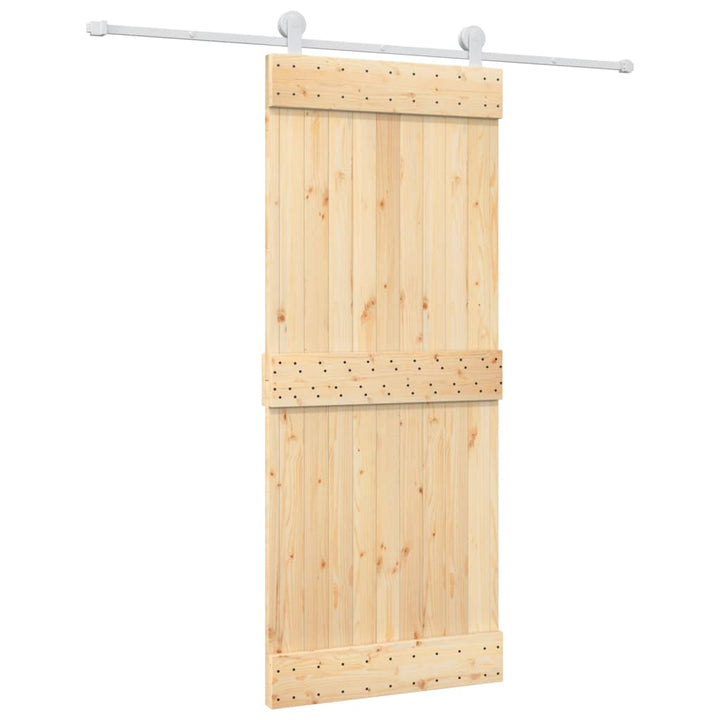 Ușă Glisantă Cu Set De Feronerie 85X210 Cm, Lemn Masiv De Pin
